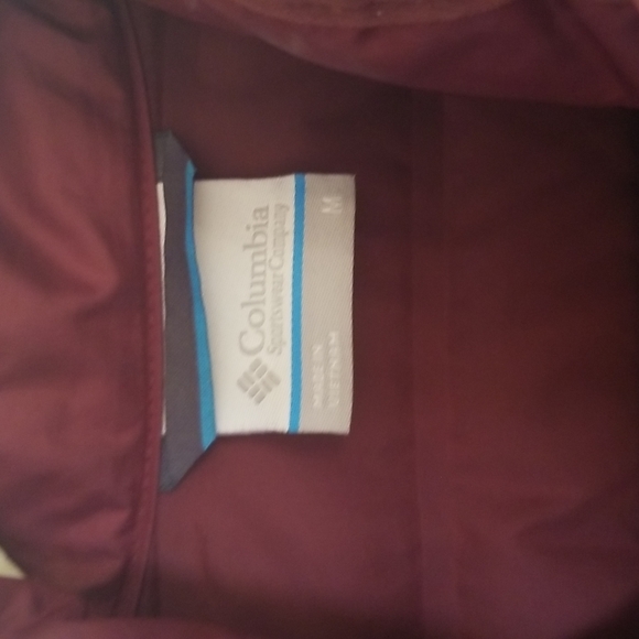 Columbia puff and feather down jacket 650 maroon/red color - Picture 4 of 6
